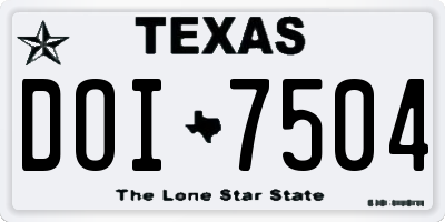 TX license plate DOI7504