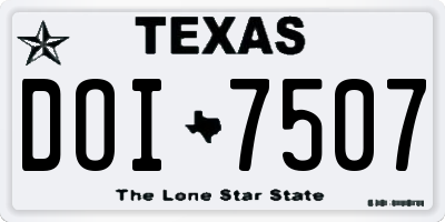 TX license plate DOI7507