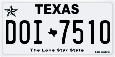 TX license plate DOI7510