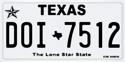 TX license plate DOI7512
