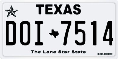 TX license plate DOI7514