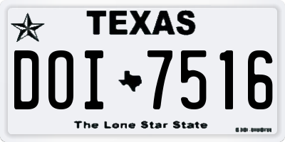 TX license plate DOI7516