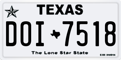 TX license plate DOI7518