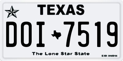 TX license plate DOI7519