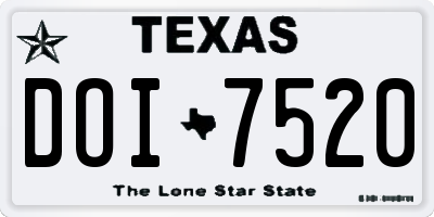 TX license plate DOI7520