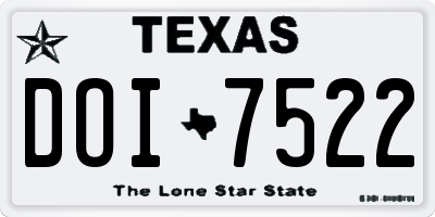 TX license plate DOI7522