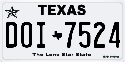 TX license plate DOI7524