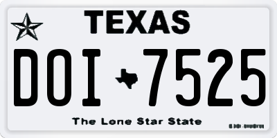 TX license plate DOI7525