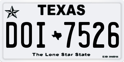 TX license plate DOI7526