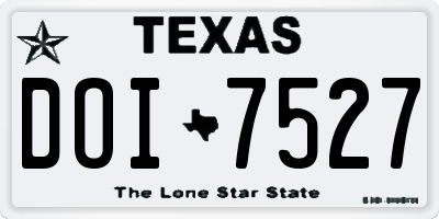 TX license plate DOI7527