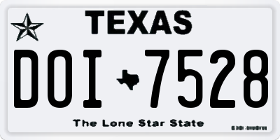 TX license plate DOI7528