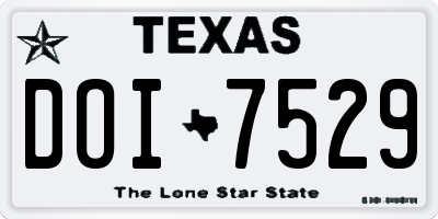 TX license plate DOI7529