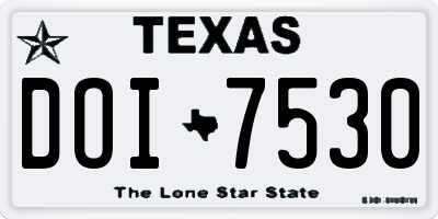 TX license plate DOI7530