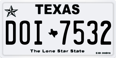 TX license plate DOI7532
