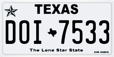 TX license plate DOI7533