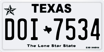 TX license plate DOI7534