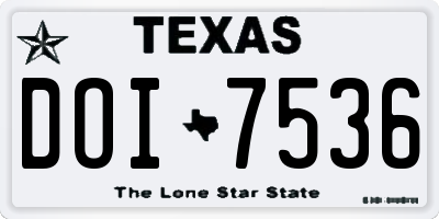 TX license plate DOI7536