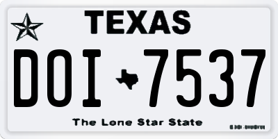 TX license plate DOI7537