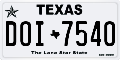 TX license plate DOI7540