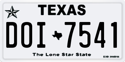 TX license plate DOI7541