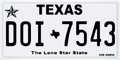 TX license plate DOI7543