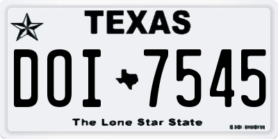 TX license plate DOI7545