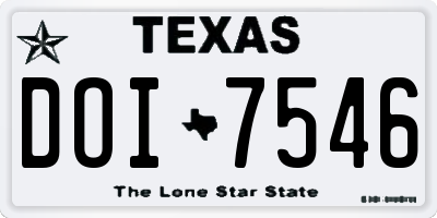 TX license plate DOI7546