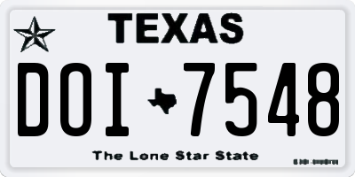 TX license plate DOI7548