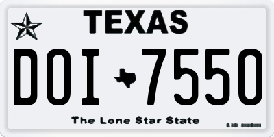 TX license plate DOI7550