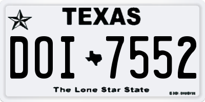 TX license plate DOI7552