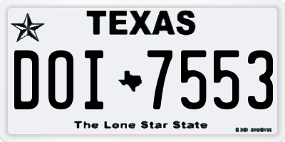 TX license plate DOI7553
