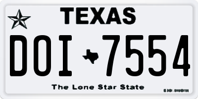 TX license plate DOI7554