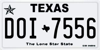 TX license plate DOI7556