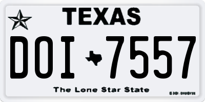 TX license plate DOI7557