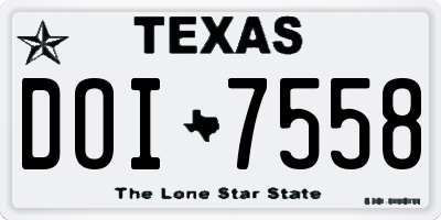 TX license plate DOI7558