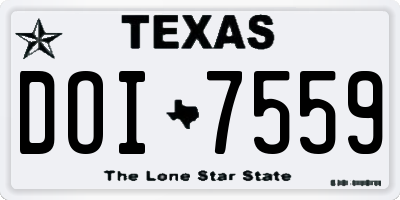 TX license plate DOI7559