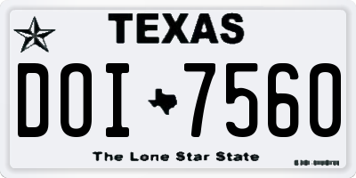 TX license plate DOI7560