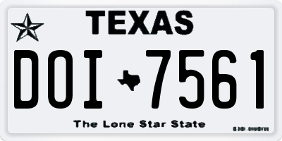 TX license plate DOI7561