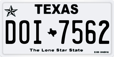 TX license plate DOI7562