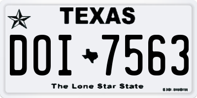 TX license plate DOI7563