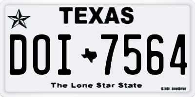 TX license plate DOI7564