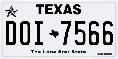 TX license plate DOI7566