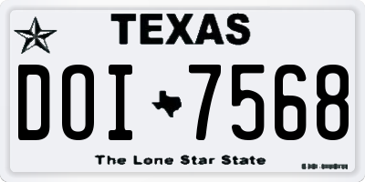 TX license plate DOI7568