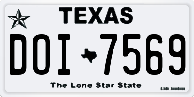 TX license plate DOI7569
