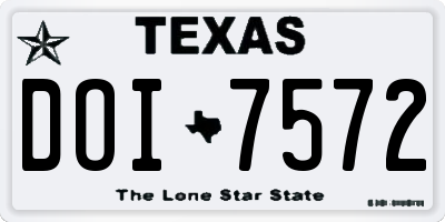TX license plate DOI7572