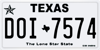 TX license plate DOI7574