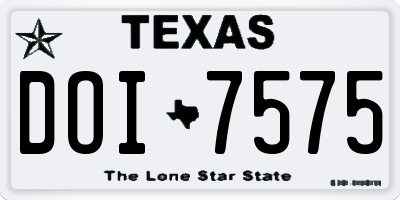 TX license plate DOI7575
