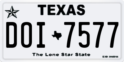 TX license plate DOI7577