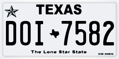 TX license plate DOI7582