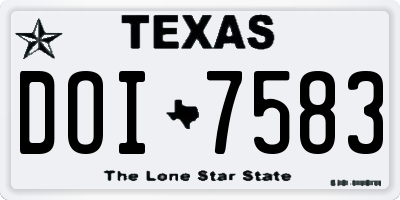 TX license plate DOI7583